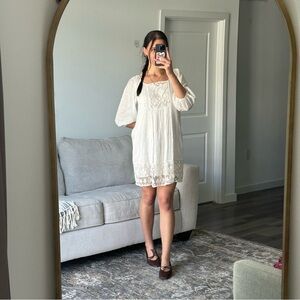 Velvet by graham and Spencer white cotton mini dress size small